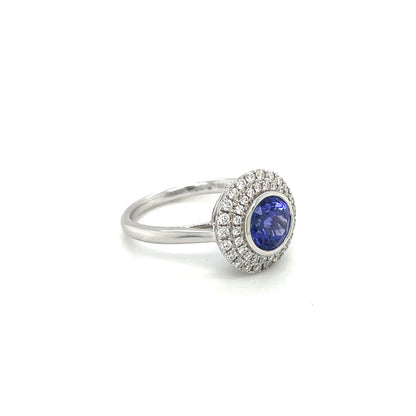 White Gold Diamond and Tanzanite Ring