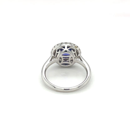 White Gold Diamond and Tanzanite Ring