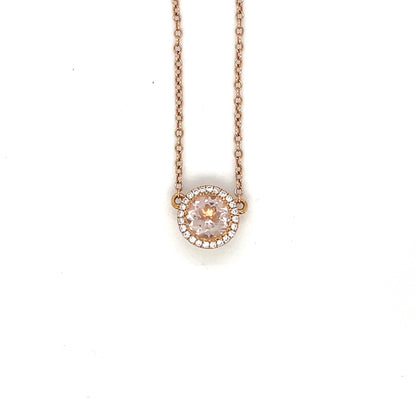 Rose Gold Diamond and Morganite Pendant