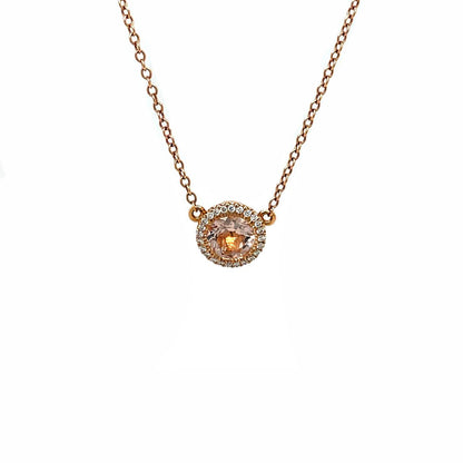 Rose Gold Diamond and Morganite Pendant