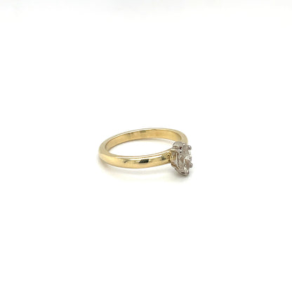 Yellow and White Metal Diamond Solitaire Ring (M1/2)
