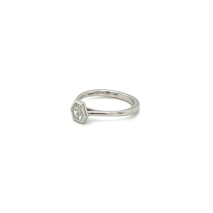 Platinum & Hexagon Diamond Solitaire Ring