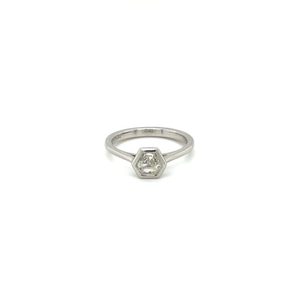 Platinum & Hexagon Diamond Solitaire Ring