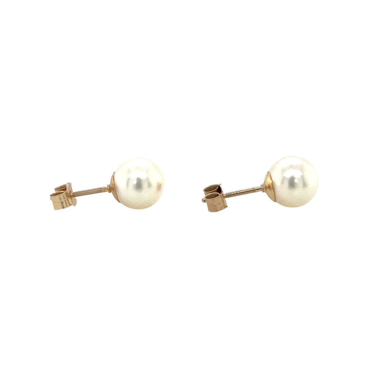 9ct Yellow Gold Akoya Pearl Stud Earrings (8-8.5mm)