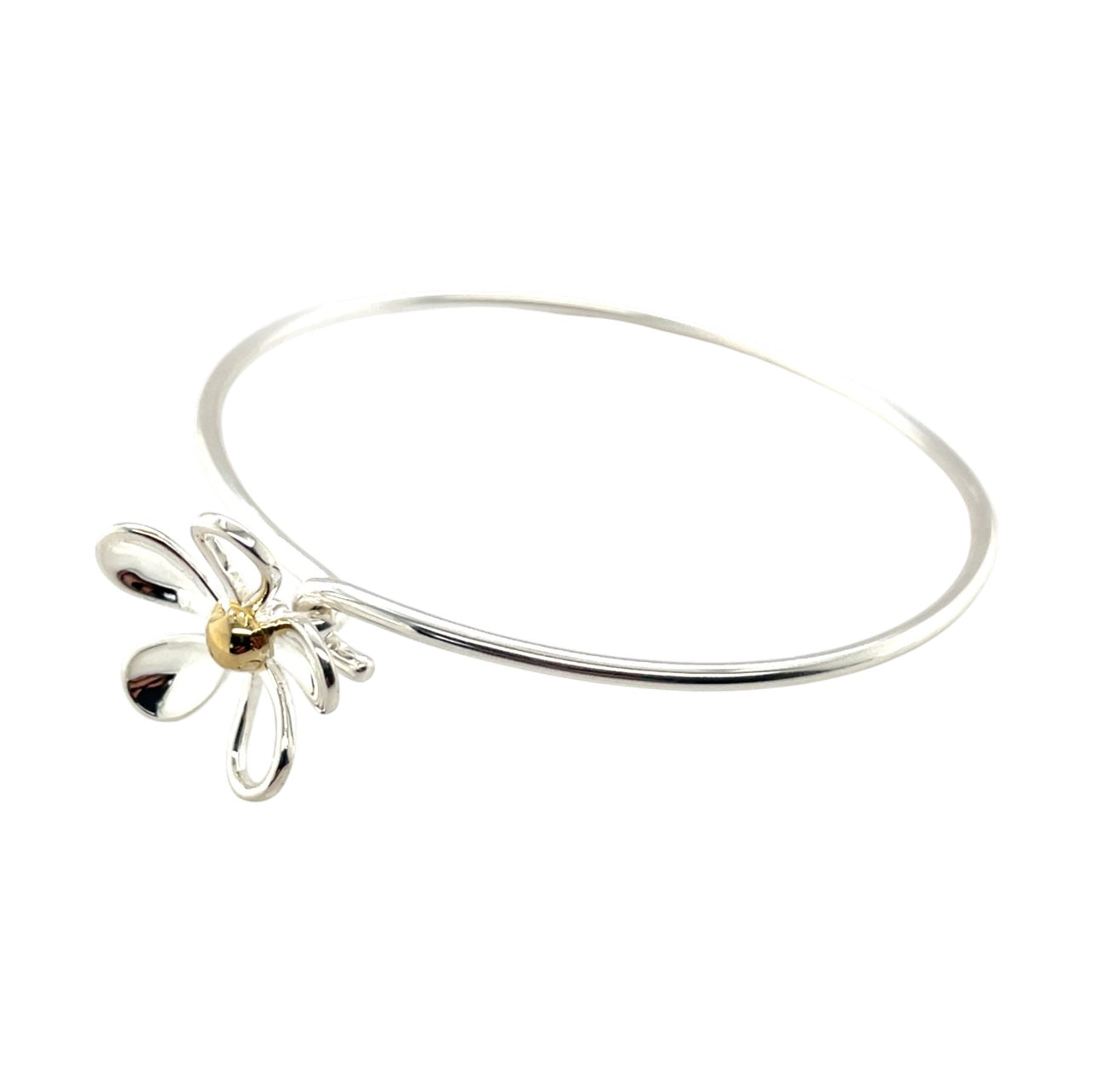 Silver and Gold Plate Daisy Bangle