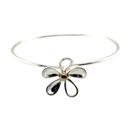 Silver and Gold Plate Daisy Bangle