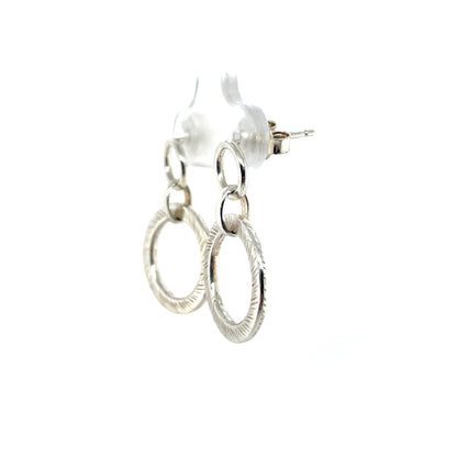 Silver Textured Ring Earrings