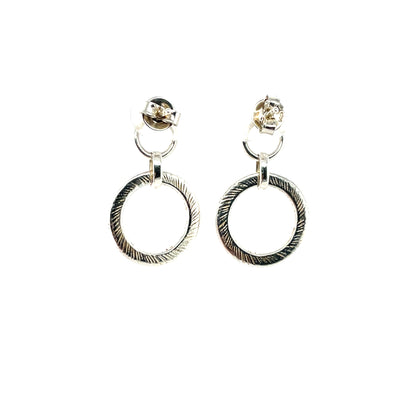 Silver Textured Ring Earrings