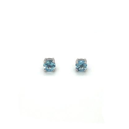 18ct Yellow & White Gold Aquamarine Stud Earrings