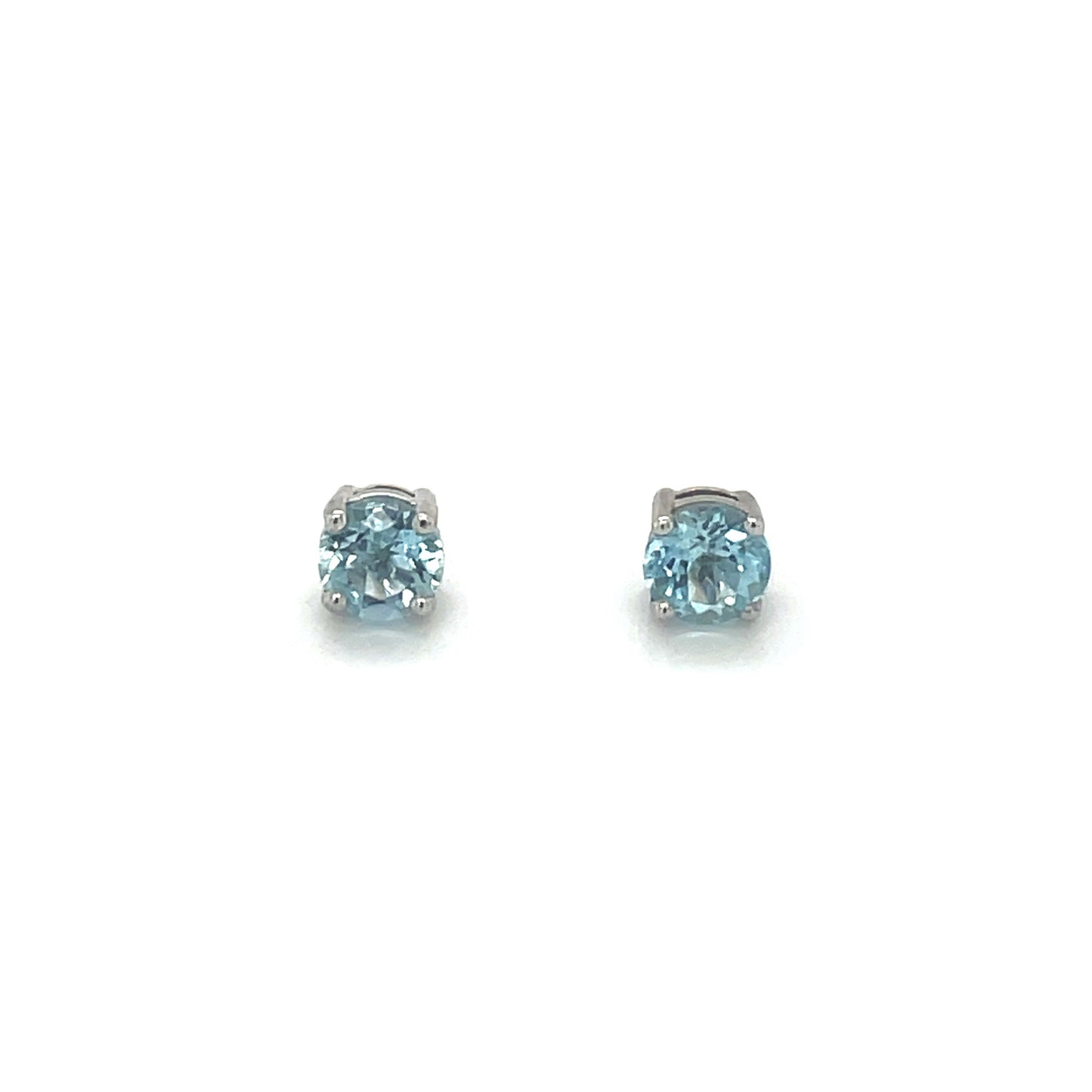 18ct Yellow & White Gold Aquamarine Stud Earrings