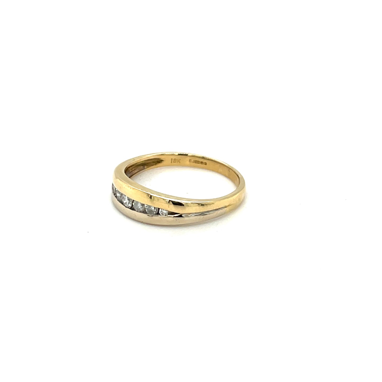 18ct Yellow & White Gold Split Design Diamond Ring