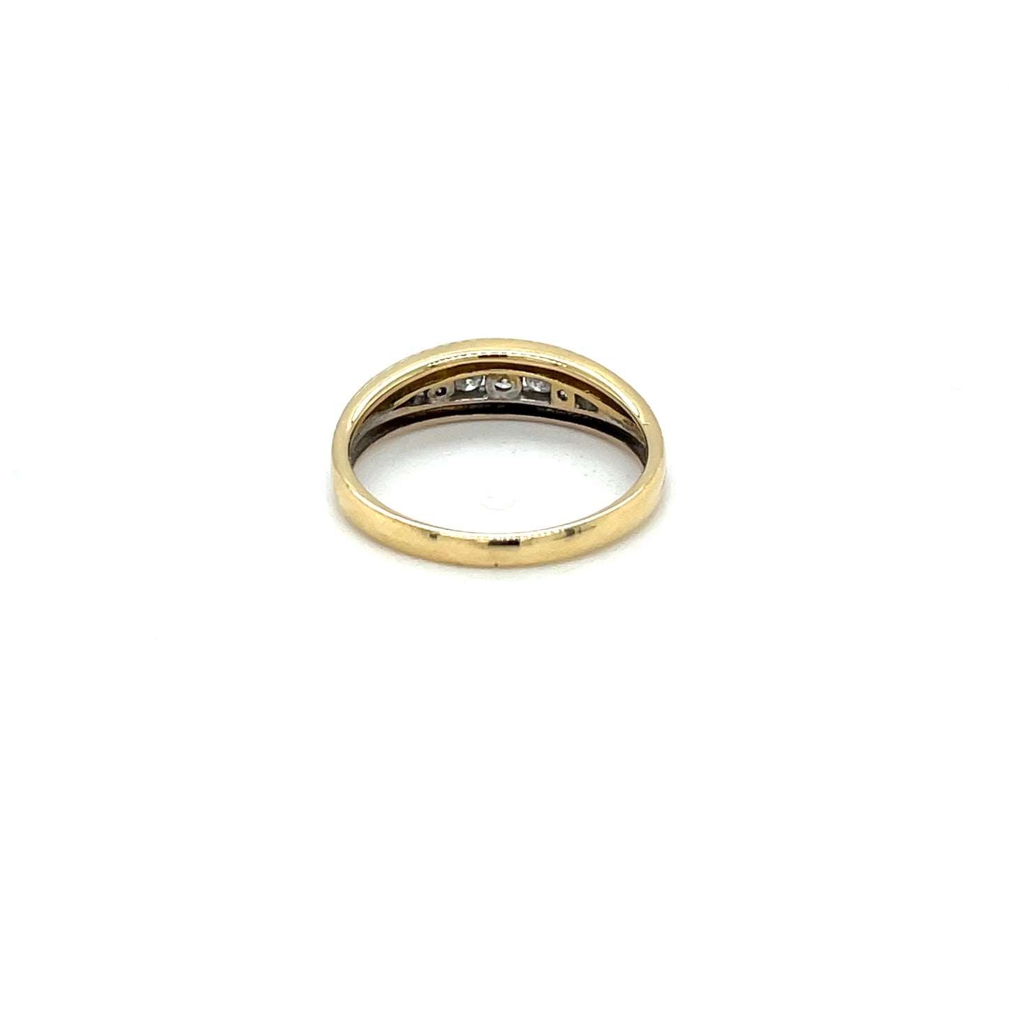 18ct Yellow & White Gold Split Design Diamond Ring