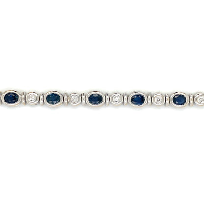 18ct White Gold Sapphire & Diamond Bracelet