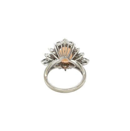 18ct White Gold Opal & Diamond Cluster Ring (L)