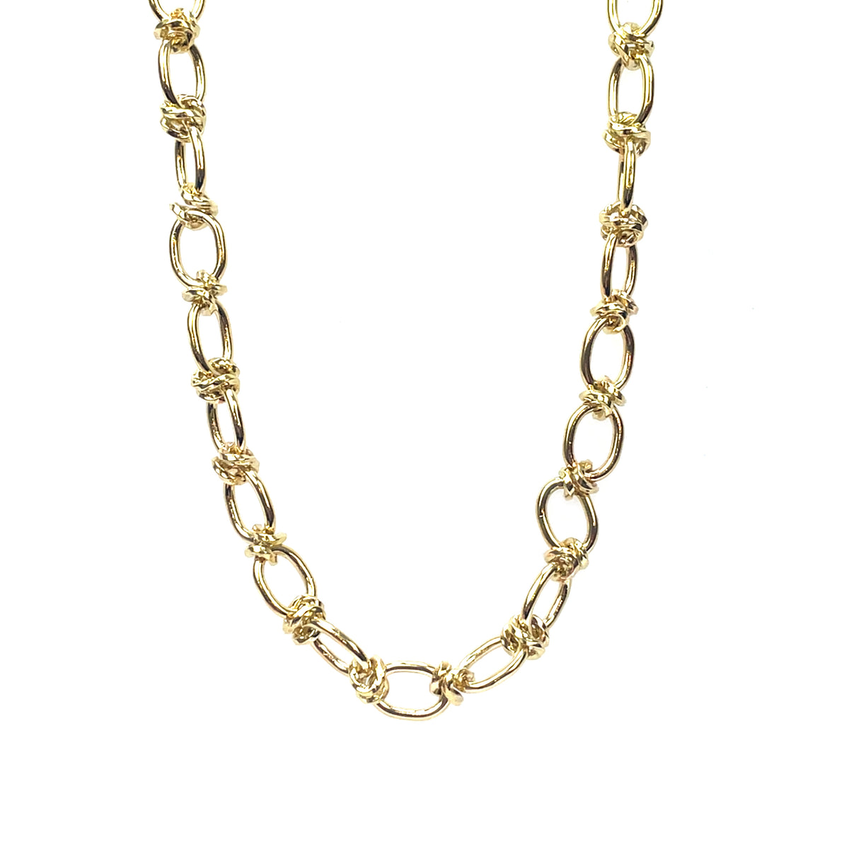 18ct Yellow Gold Oval Link Chain (16")