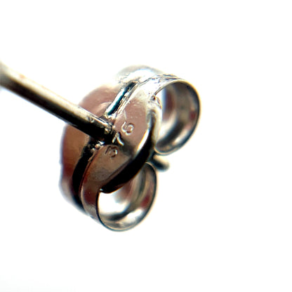 9ct White Gold Curved Ball Earrings