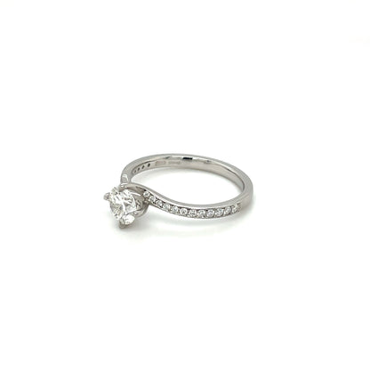 Platinum Diamond Twist Solitaire Ring