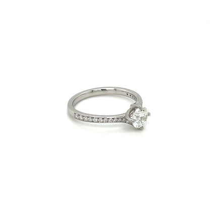 Platinum Diamond Twist Solitaire Ring