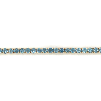 18ct Yellow Gold Aquamarine Line Bracelet