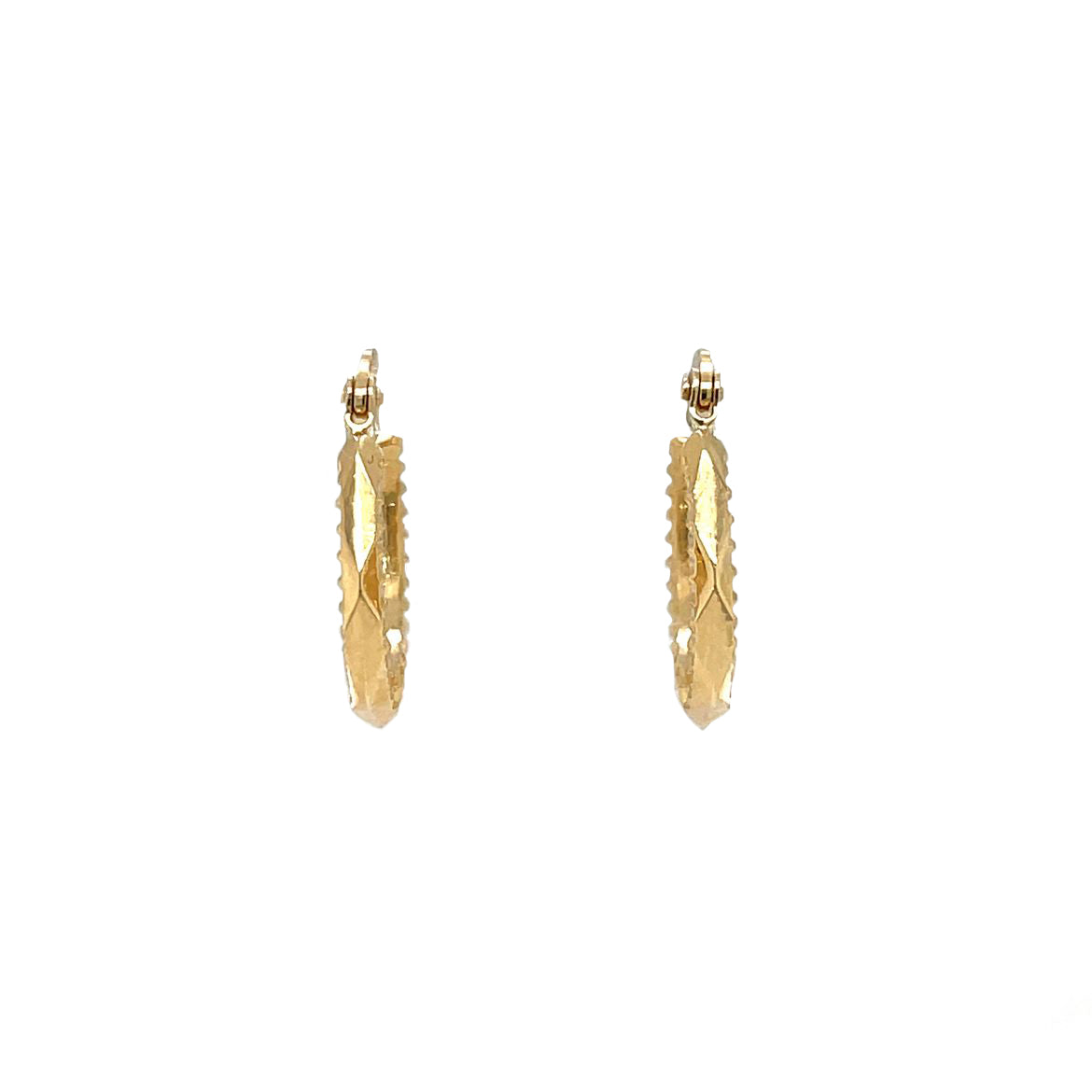 9ct Yellow Gold Antique Design Hoop Earrings