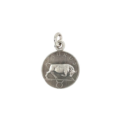 Silver Taurus Zodiac Pendant (16mm) & Chain (16-18")