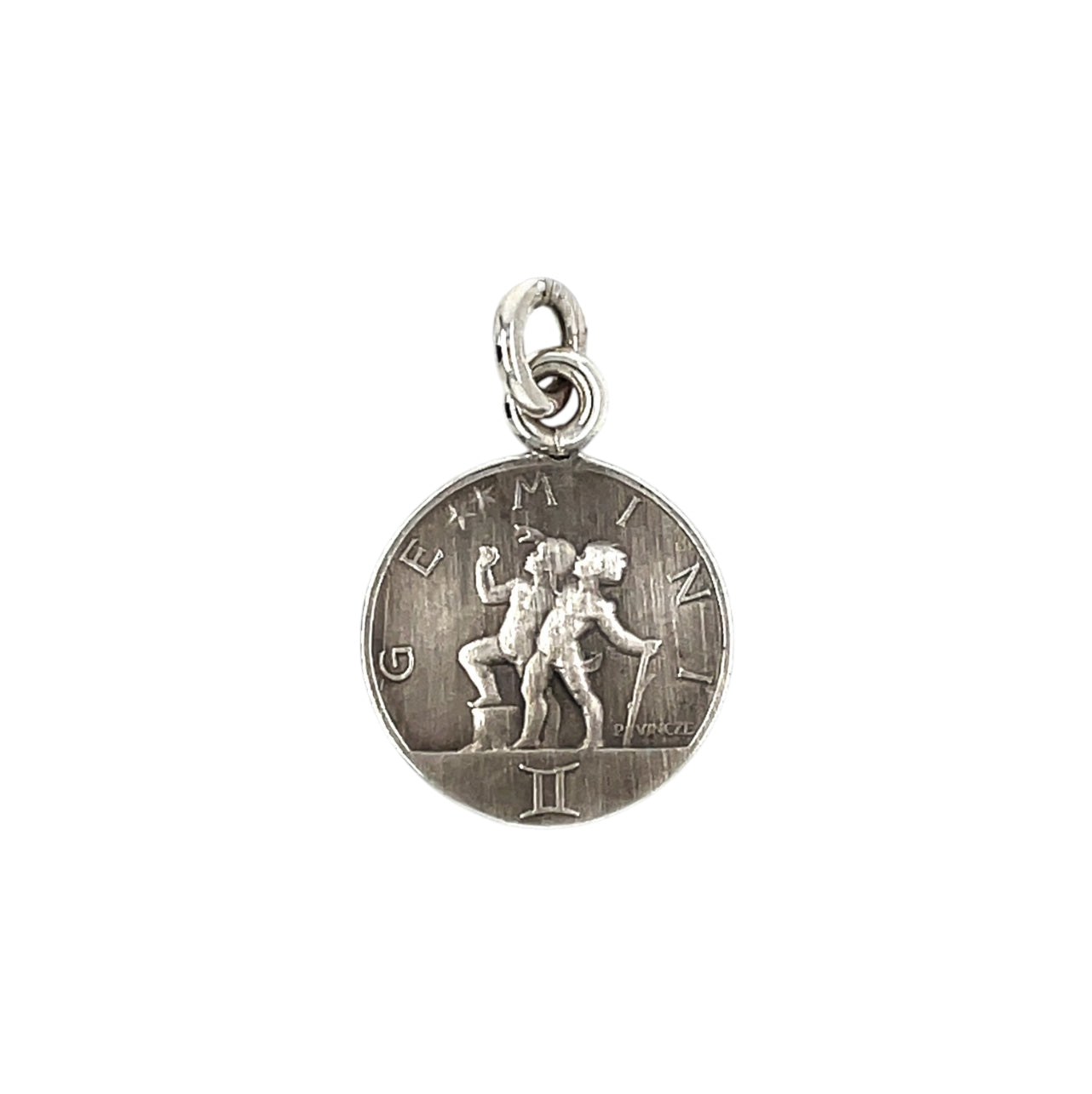 Silver Gemini Zodiac Pendant (16mm) & Chain (16-18")