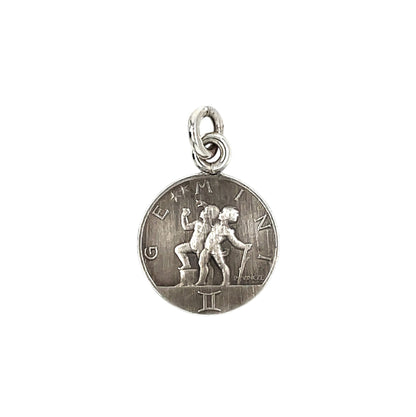 Silver Gemini Zodiac Pendant (16mm) & Chain (16-18")