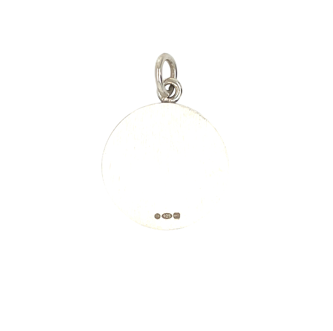 Silver Pisces Disk Pendant (22mm) & Chain (16-18")