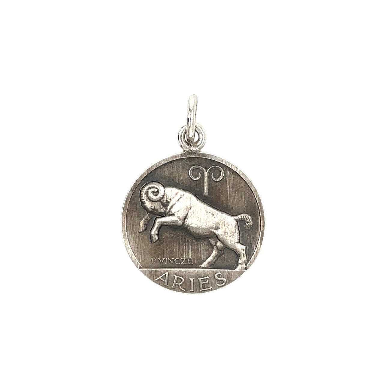 Silver Aries Zodiac Pendant (22mm) & Chain (16-18")