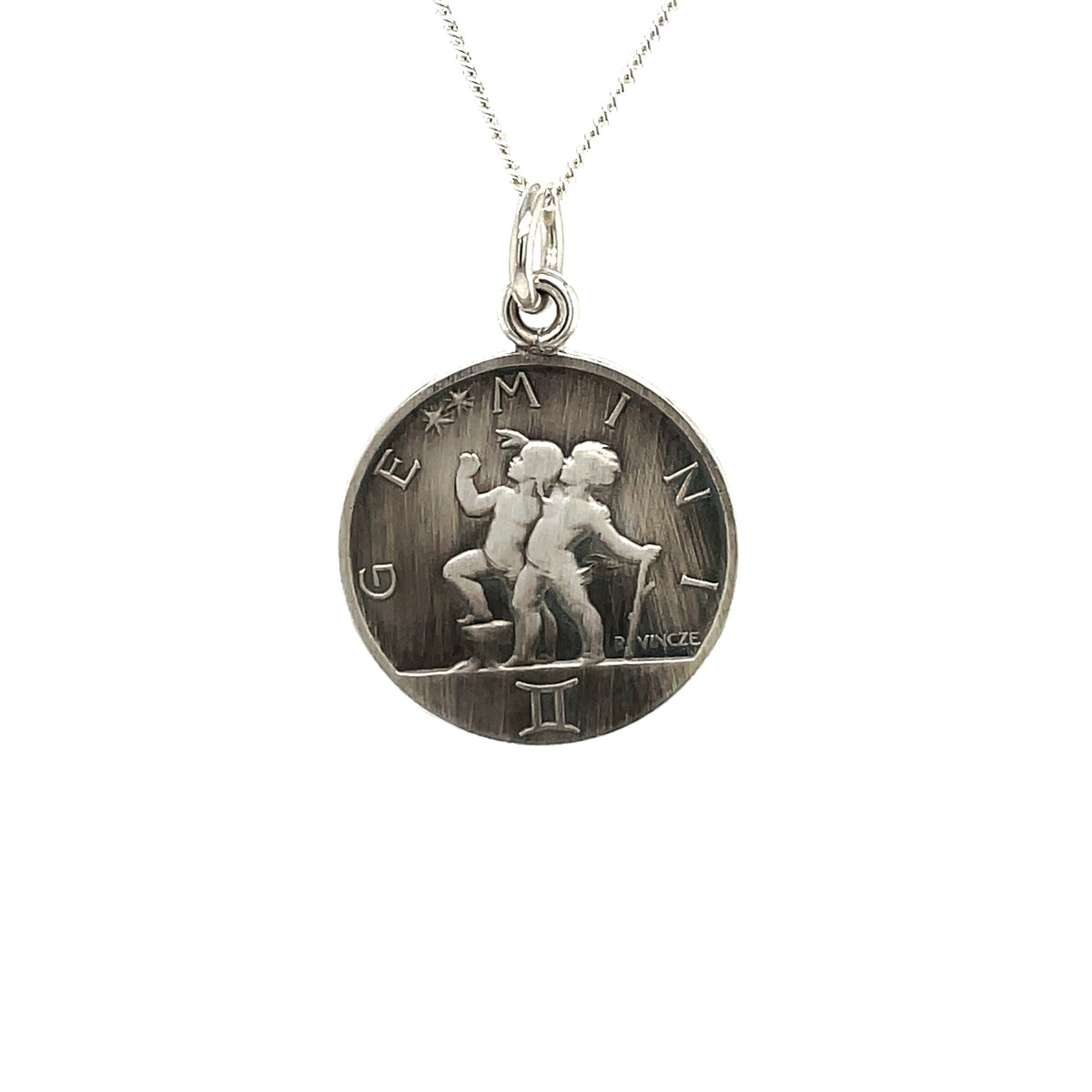Silver Taurus Zodiac Pendant (22mm) & Chain (16-18")