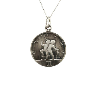 Silver Taurus Zodiac Pendant (22mm) & Chain (16-18")