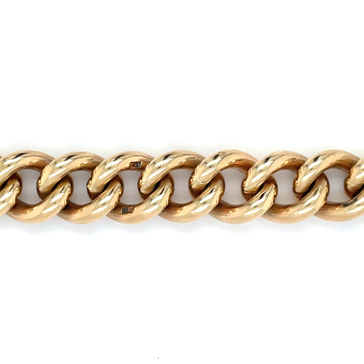 9ct Yellow Gold Heavy Curb Charm Bracelet