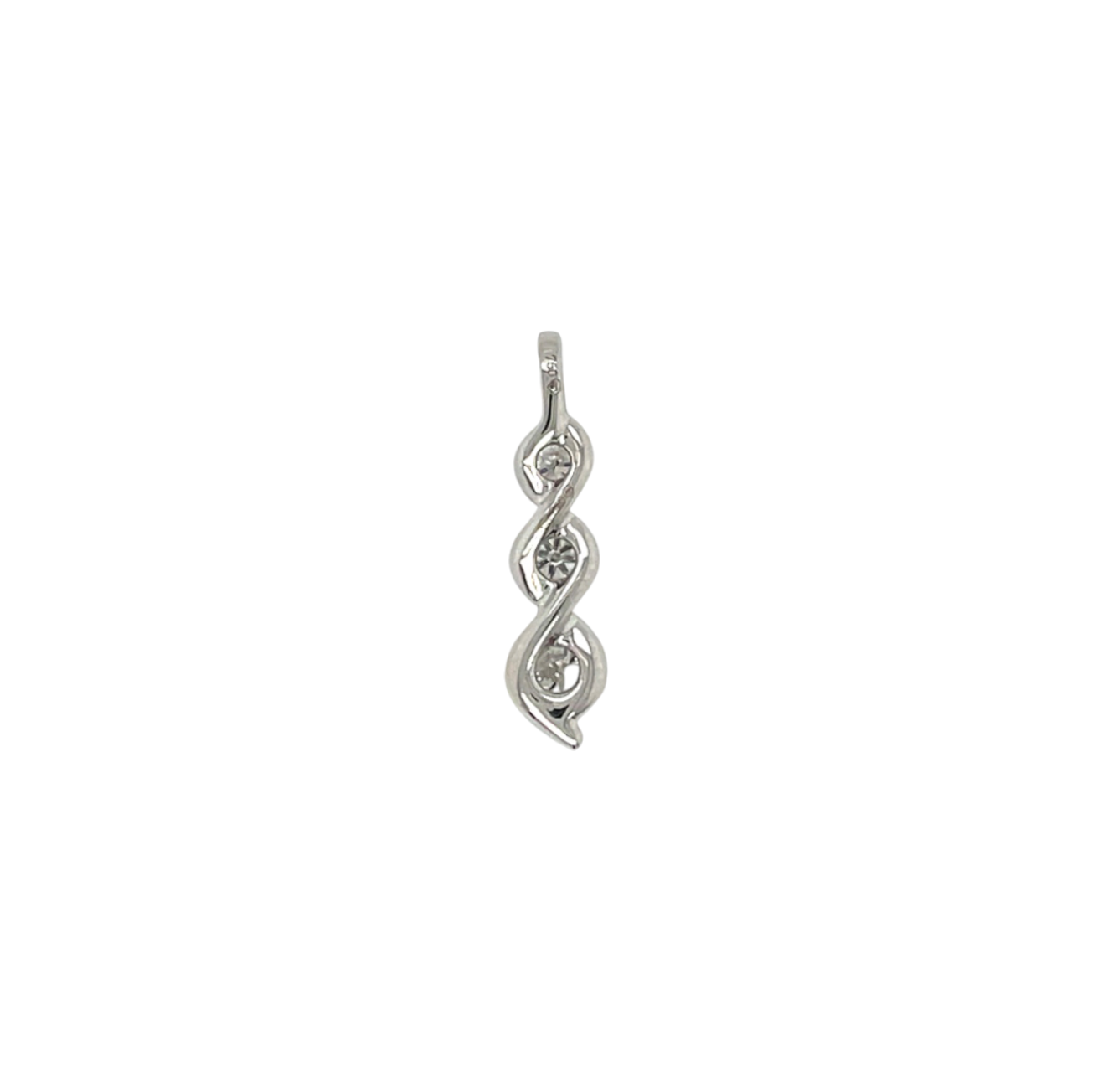 18ct White Gold Twist Diamond Pendant