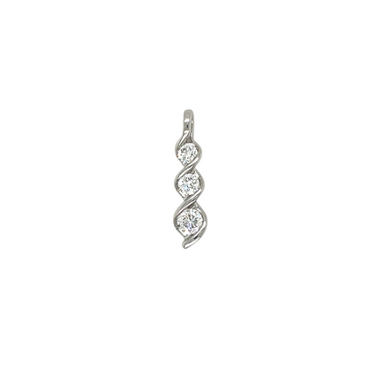 18ct White Gold Twist Diamond Pendant