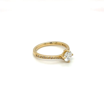 18ct Yellow Gold Diamond Solitaire Twist Ring