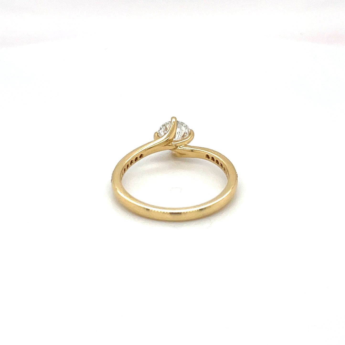 18ct Yellow Gold Diamond Solitaire Twist Ring