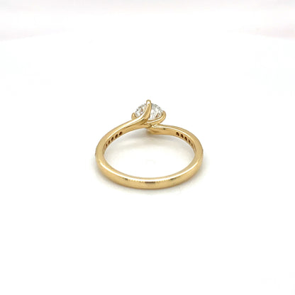 18ct Yellow Gold Diamond Solitaire Twist Ring