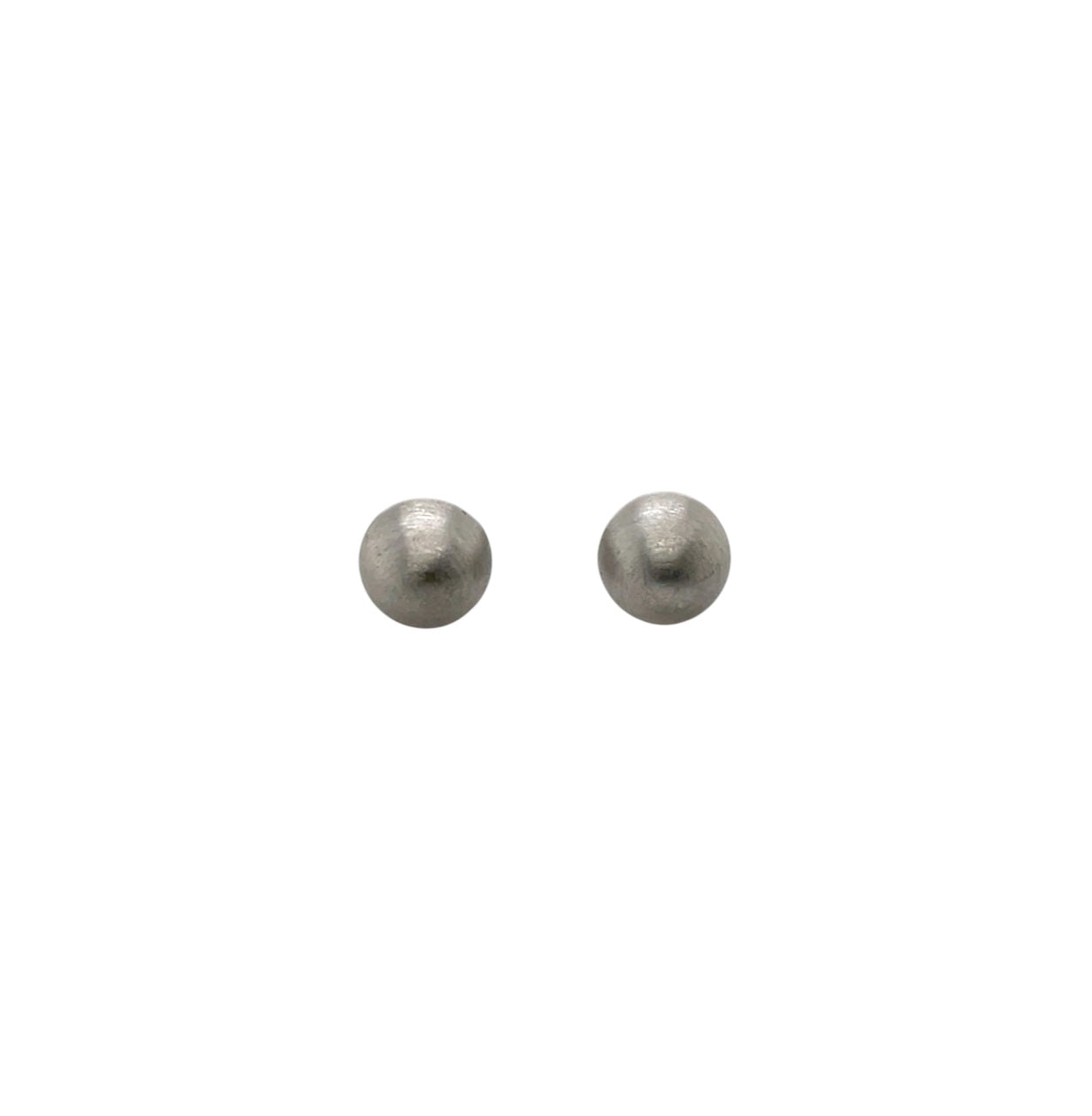 9ct White Gold Satin Ball Stud Earrings (6mm)