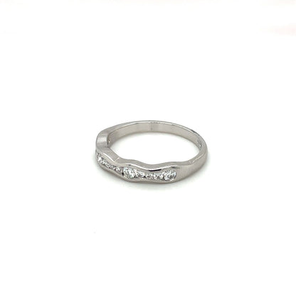 Platinum Diamond Wave Ring