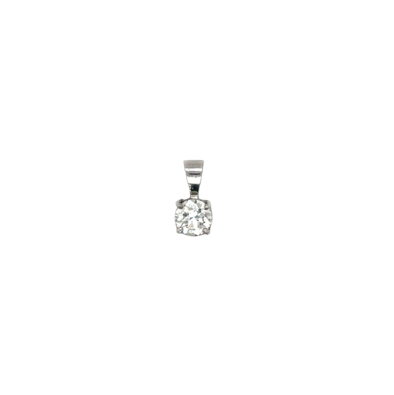 18ct White Gold Solitaire Diamond Pendant