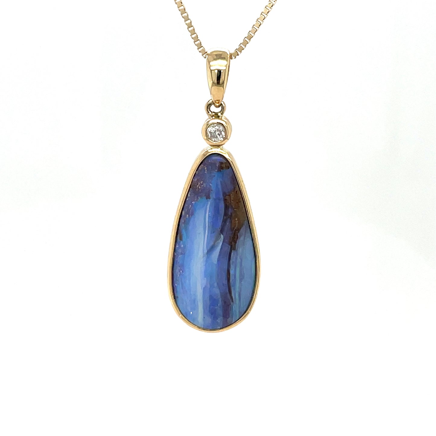 9ct Yellow Gold Boulder Opal Pendant