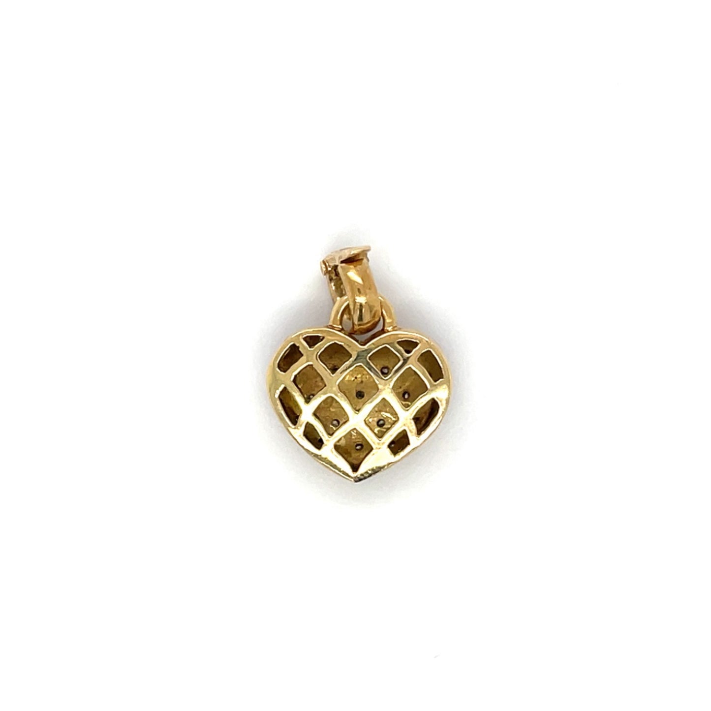 18ct Yellow Gold & Red Enamel Diamond Set Pendant & Chain