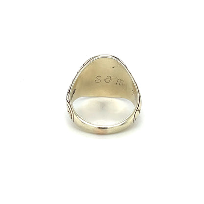 10ct Yellow Gold Engraved Signet Ring (L1/2)