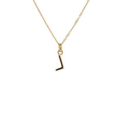 9ct Yellow Gold L Letter Pendant & Chain (18")
