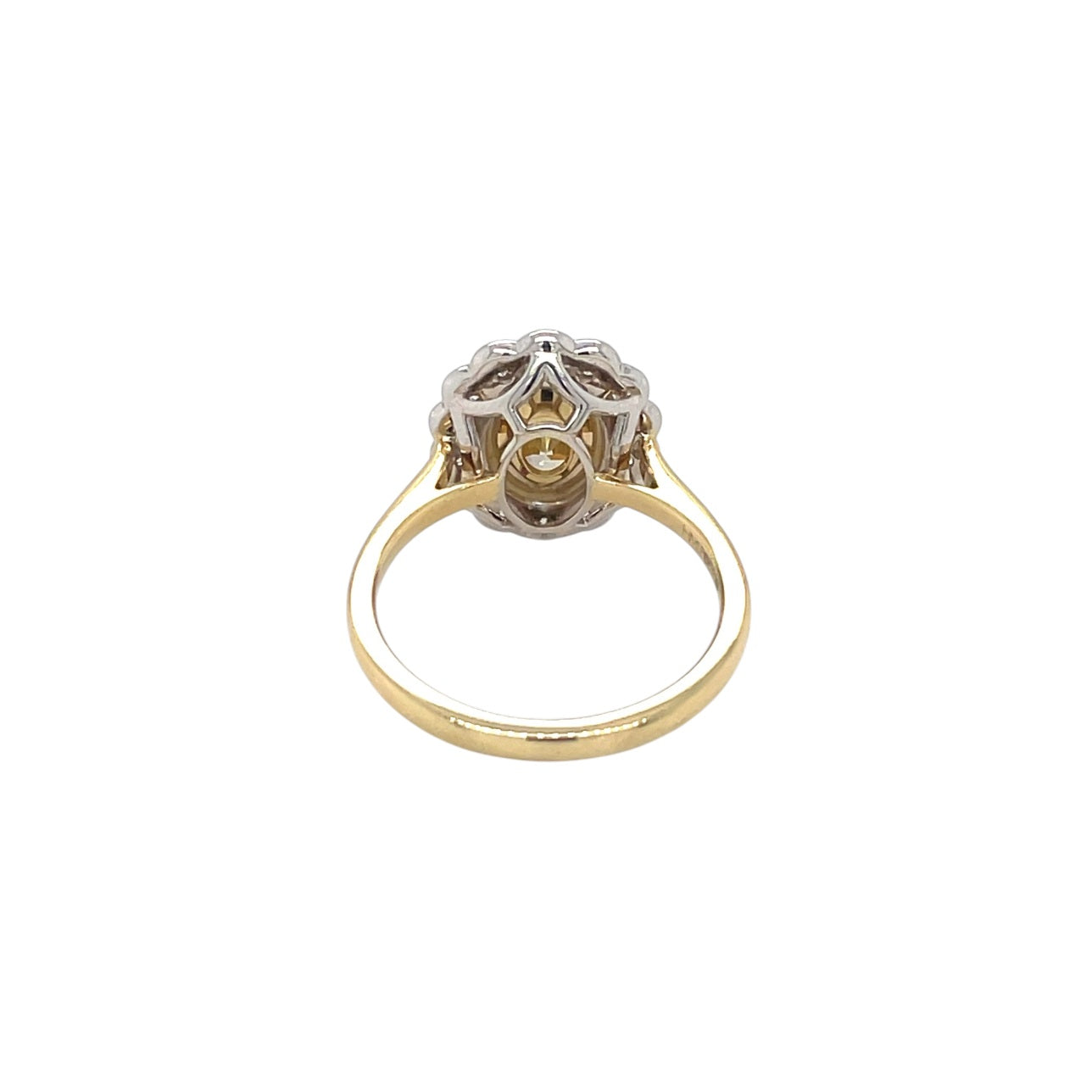 18ct Yellow & White Gold Yellow & Colourless Diamond Cluster Ring (N)