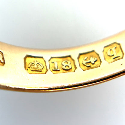 Antique 18ct Yellow Gold Diamond Star Setting Gypsy Ring