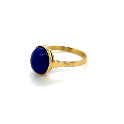 18ct Yellow Gold Lapis Claw Set Ring