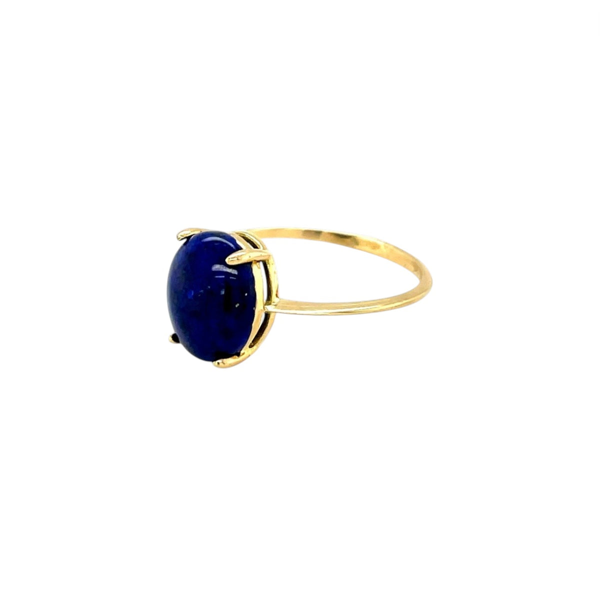 18ct Yellow Gold Lapis Claw Set Ring (N1/2)