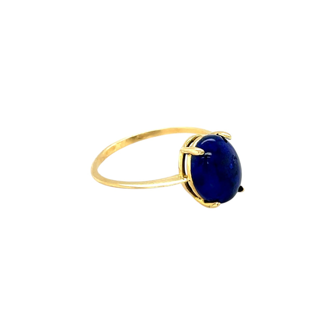 18ct Yellow Gold Lapis Claw Set Ring (N1/2)