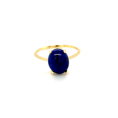 18ct Yellow Gold Lapis Claw Set Ring